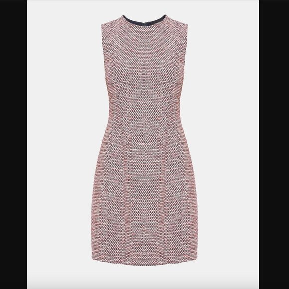 Theory Beacon Tweed Hourglass Dress, Deep Navy Multicolor Yarn, Size 8 - Picture 1 of 7